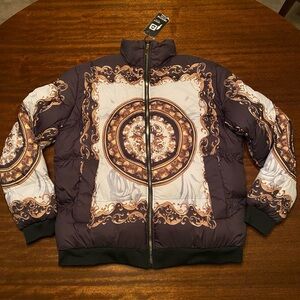 Brand NWT American Stitch All-over Print Pattern Puffer Coat - Size Large